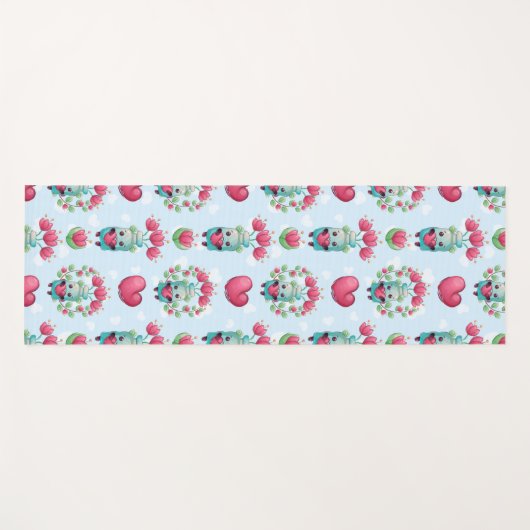 Lovely Floral Mason Jar Hearts Pattern Yogamat (Voorkant (horizontaal))
