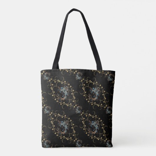 Lovely Floral Pattern Monogrammed Canvas tas (Achterkant)
