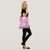 Lovely Floral Pink Paars Tote Bag (Op model)