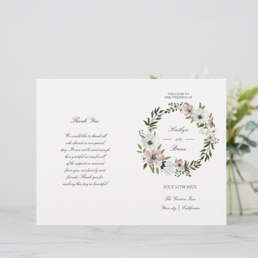 Lovely Floral - trouwprogramma (Staand voorkant)