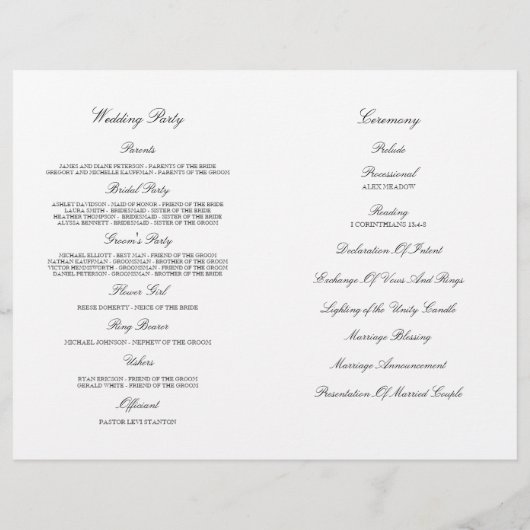 Lovely Floral - trouwprogramma (Achterkant)