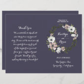 Lovely Floral - trouwprogramma - paars (Voorkant / Achterkant)