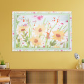 Lovely Floral Waterverf Canvas Afdruk (Insitu (Woonkamer))