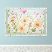 Lovely Floral Waterverf Canvas Afdruk (Insitu (Houten vloer))