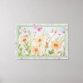 Lovely Floral Waterverf Canvas Afdruk