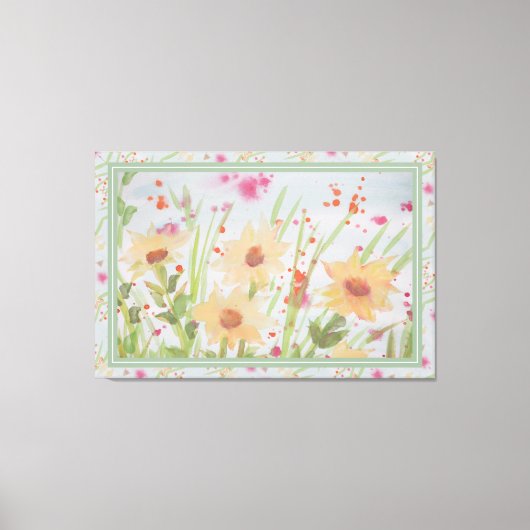 Lovely Floral Waterverf Canvas Afdruk (Voorkant)