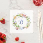 Lovely Floral Wreath Monogram Servet (Insitu)