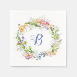 Lovely Floral Wreath Monogram Servet