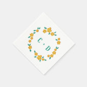 Lovely Floral Wreath Monogram Servet (Hoek)