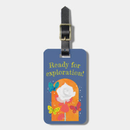 lovely flower tag -white rose- bagagelabel
