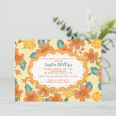 Lovely Flowers Invitation Kaart (Staand voorkant)