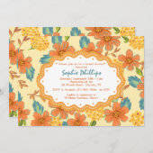 Lovely Flowers Invitation Kaart (Voorkant / Achterkant)