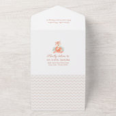 Lovely Fox Baby shower Invitation & Advice Kaart (Buitenkant)
