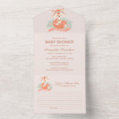 Lovely Fox Baby shower Invitation & Advice Kaart (Binnen)