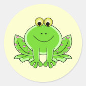 Lovely Frog Ronde Sticker (Voorkant)