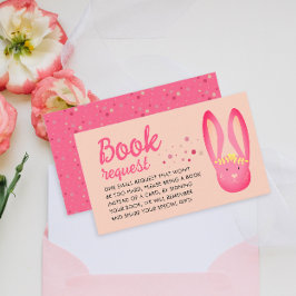 Lovely Fun Pink Bunny Book Request 1st Bday Party Informatiekaartje