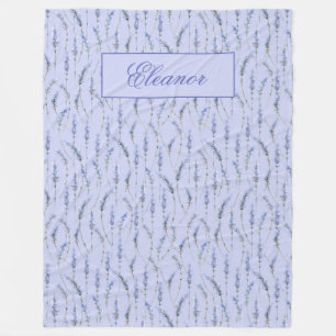 Lovely Garden of Lavender Sprigs - Monogrammed Fleece Deken