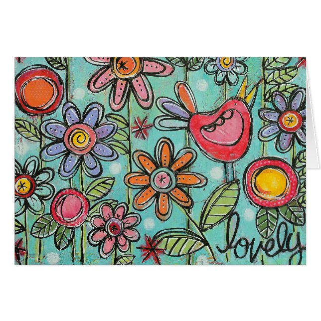 Lovely Garden Sweet Horizontal Card (Voorkant Horizontaal)