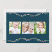 Lovely Garlands kerstfotokaart - marine Feestdagenkaart (Achterkant)