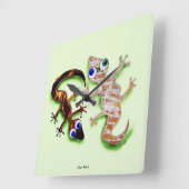 Lovely Gecko Vierkante Klok (Hoek)