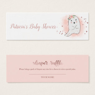 Lovely Ghost Halloween Baby shower Diaper Raffle Mini Visitekaartjes