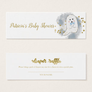 Lovely Ghost Halloween Baby shower Diaper Raffle Mini Visitekaartjes