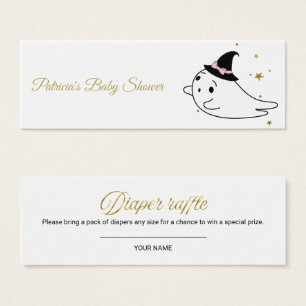Lovely Ghost Halloween Baby shower Diaper Raffle Mini Visitekaartjes