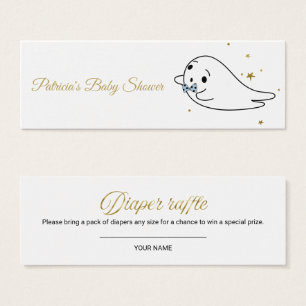 Lovely Ghost Halloween Baby shower Diaper Raffle Mini Visitekaartjes