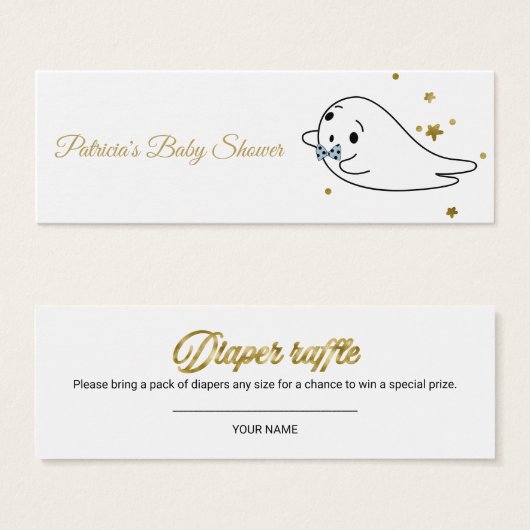 Lovely Ghost Halloween Baby shower Diaper Raffle Mini Visitekaartjes (Voorkant /achterkant)