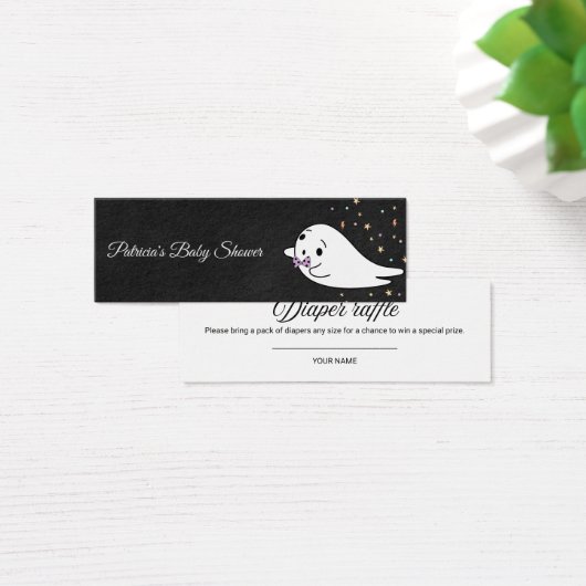 Lovely Ghost Halloween Baby shower Diaper Raffle Mini Visitekaartjes (Bureau)