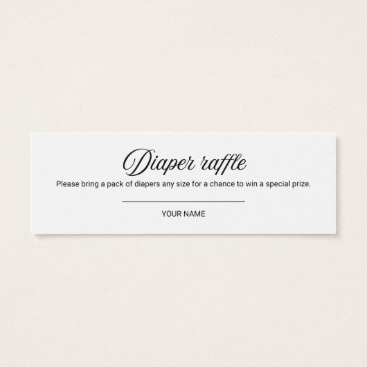 Lovely Ghost Halloween Baby shower Diaper Raffle Mini Visitekaartjes (Achterkant)