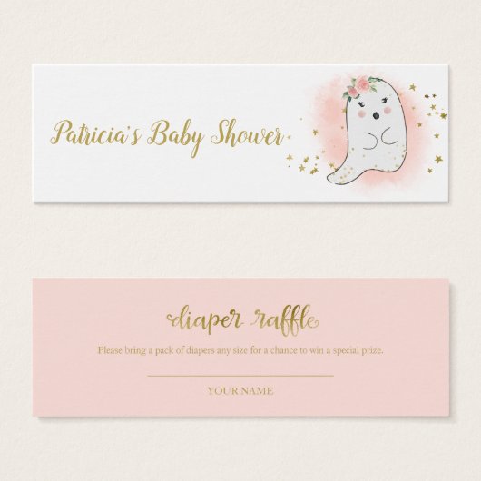Lovely Ghost Halloween Baby shower Diaper Raffle Mini Visitekaartjes (Voorkant /achterkant)