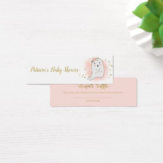 Lovely Ghost Halloween Baby shower Diaper Raffle Mini Visitekaartjes (Bureau)