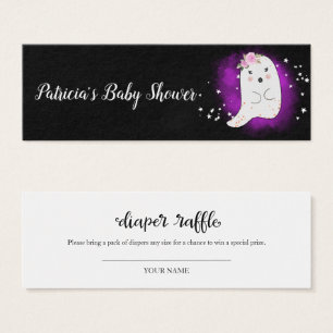 Lovely Ghost Halloween Baby shower Diaper Raffle Mini Visitekaartjes