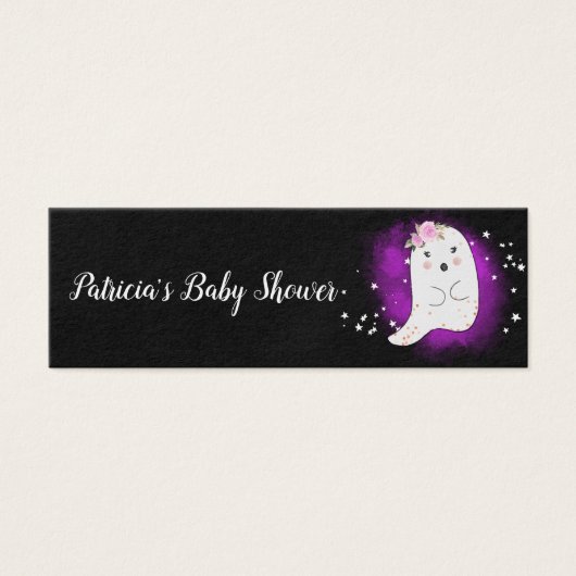 Lovely Ghost Halloween Baby shower Diaper Raffle Mini Visitekaartjes (Voorkant)