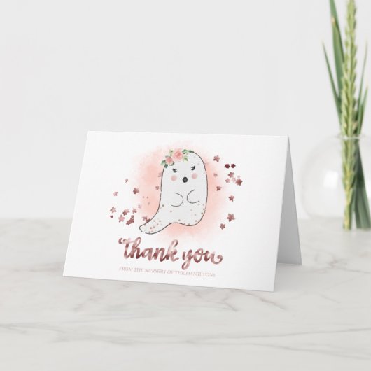 Lovely Ghost Halloween Baby shower - Hartelijk dan Kaart (Voorkant)