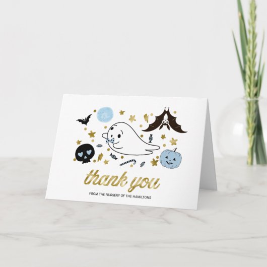 Lovely Ghost Halloween Baby shower - Hartelijk dan Kaart (Voorkant)