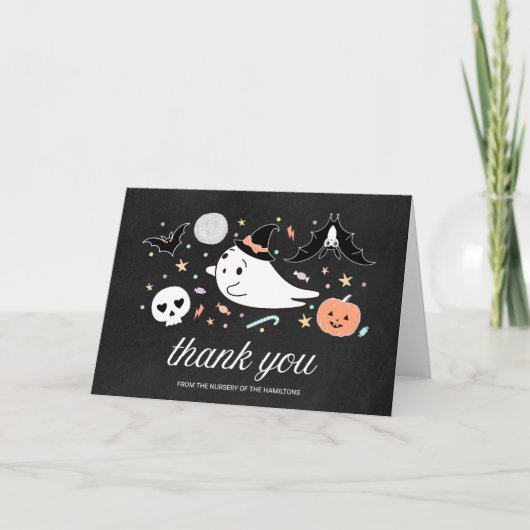 Lovely Ghost Halloween Baby shower - Hartelijk dan Kaart (Voorkant)