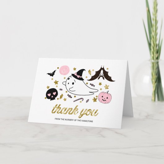 Lovely Ghost Halloween Baby shower - Hartelijk dan Kaart (Voorkant)