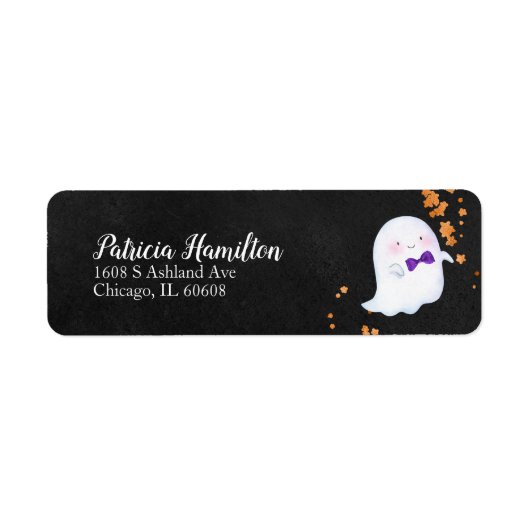Lovely Ghost Halloween Baby shower Label (Voorkant)