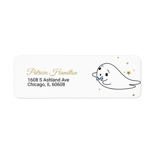 Lovely Ghost Halloween Baby shower Label (Voorkant)