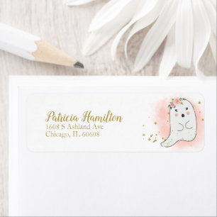 Lovely Ghost Halloween Baby shower Label