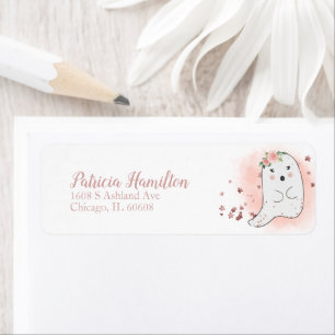 Lovely Ghost Halloween Baby shower Label