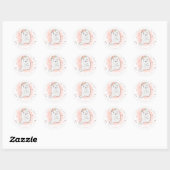 Lovely Ghost Halloween Girl Baby shower Classic Ro Ronde Sticker (Vel)