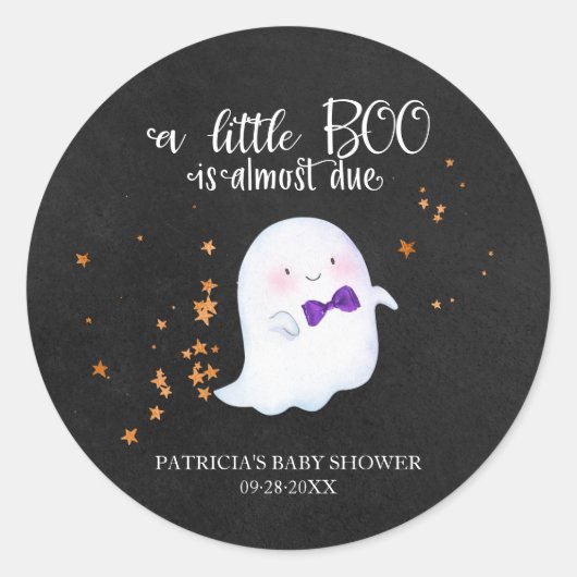 Lovely Ghost Halloween Girl Baby shower Ronde Sticker (Voorkant)