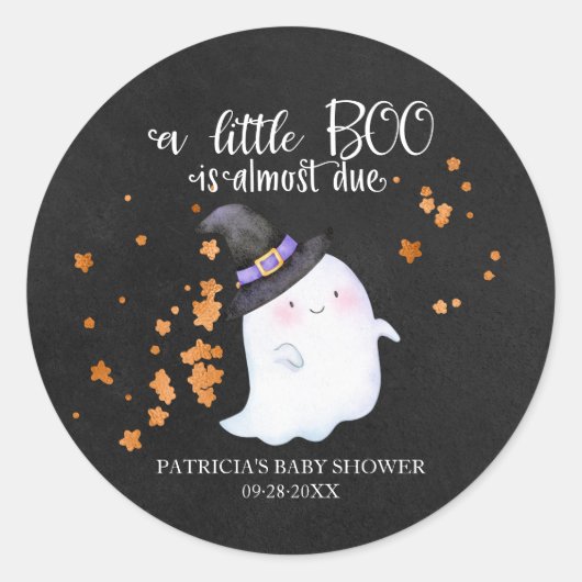 Lovely Ghost Halloween Girl Baby shower Ronde Sticker (Voorkant)