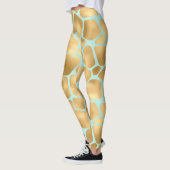 Lovely Giraffe Spots Mint en Gold Leggings (Links)