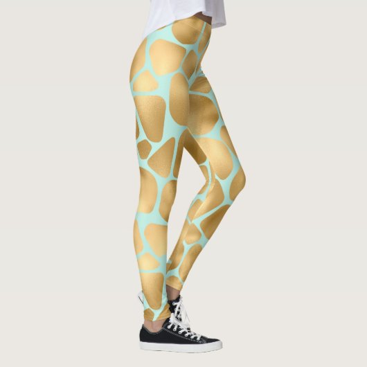 Lovely Giraffe Spots Mint en Gold Leggings (Rechts)