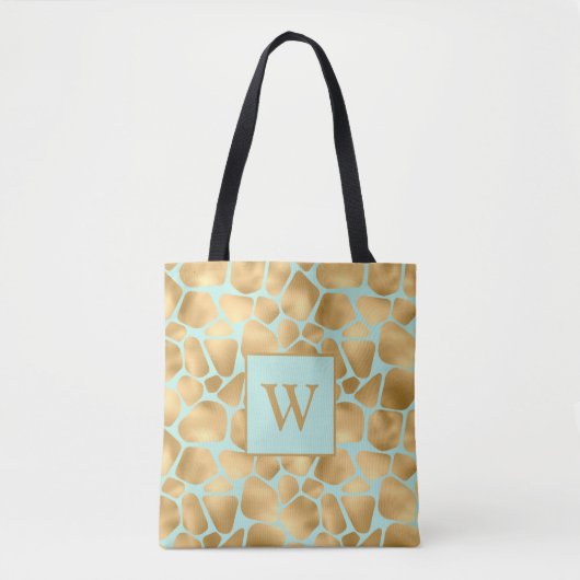 Lovely Giraffe Spots Mint en Golden Tote Bag (Voorkant)
