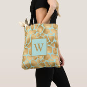 Lovely Giraffe Spots Mint en Golden Tote Bag (Dichtbij)